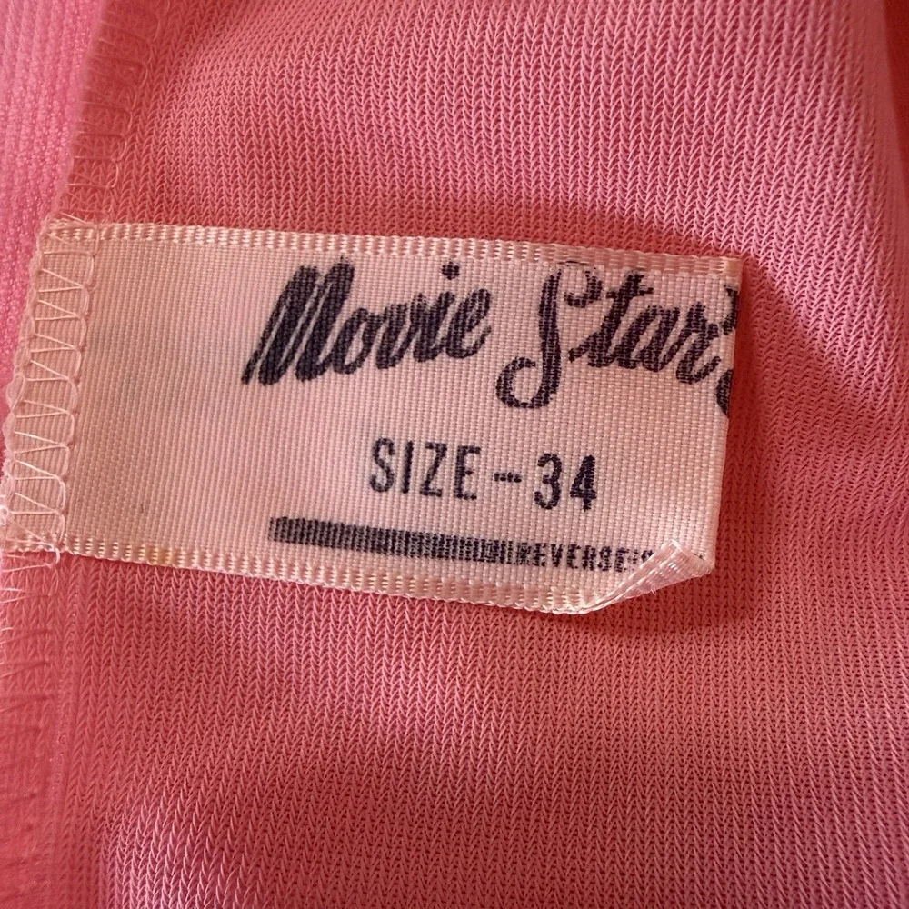 Vintage 1960's Movie Star Sz 34 S Pink Lace Layered Sheer Slip Dress Cottagecore